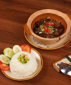 Cơm thịt kho tiêu & canh chua